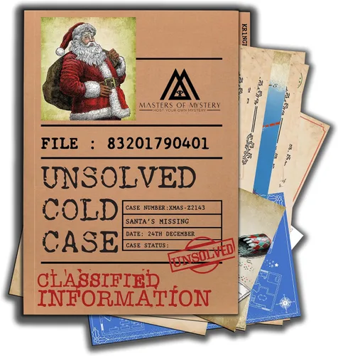 Miniatura 2 de Masters of Mystery Unsolved Christmas Cold Case File Game – ¿Dónde está Santa? – Juego de investigación criminal de detective navideño para adultos
