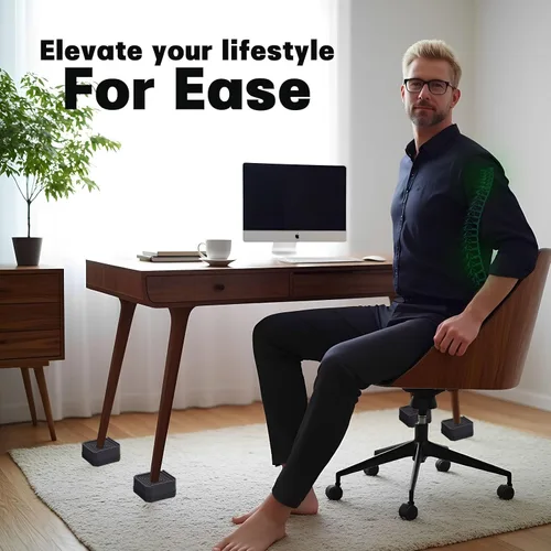 Miniatura 6 de ANNKUT Elevadores de cama y elevadores de muebles, bloques de elevación ajustables resistentes para sofás, escritorios y sillas, elevan 1.5