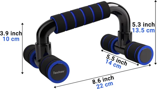 Miniatura 5 de READAEER Barras de Flexiones para Gimnasio, Equipo de Ejercicio, Fitness, 1 Par de Mangos de Flexiones con Agarre de Espuma Acolchada y Estructura