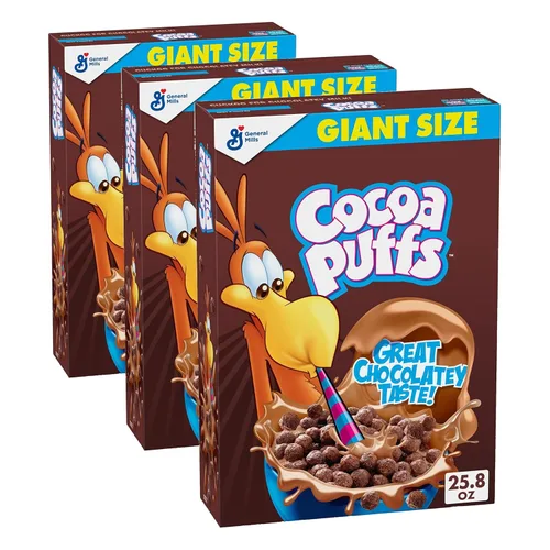 Miniatura 16 de Cocoa Puffs, cereales para el desayuno con sabor a chocolate, hechos con grano integral, bolsa resellable de 32 onzas