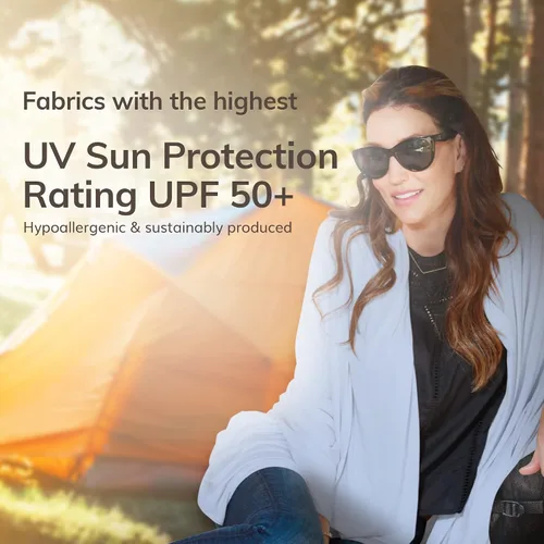 Miniatura 8 de Happyluxe Chales para mujer, UPF 50+, esenciales de viaje, 68 x 35 pulgadas, fabricados en los Estados Unidos