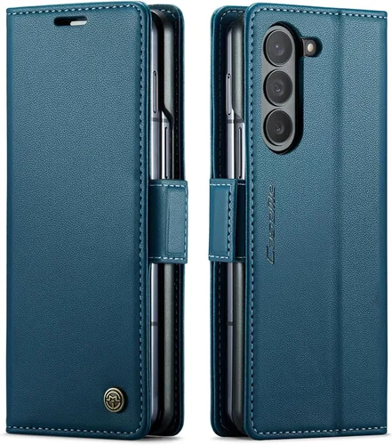 Miniatura 12 de Funda para Samsung Galaxy Z Fold 5 (2023), funda de piel sintética tipo cartera con tarjetero con bloqueo RFID, función atril, a prueba de golpes
