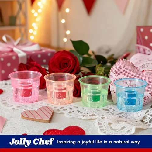 Miniatura 7 de JOLLY CHEF 100 vasos de bombardero desechables de plástico de color, altamente duraderos y reutilizables, perfectos para tomas de boda, día de San