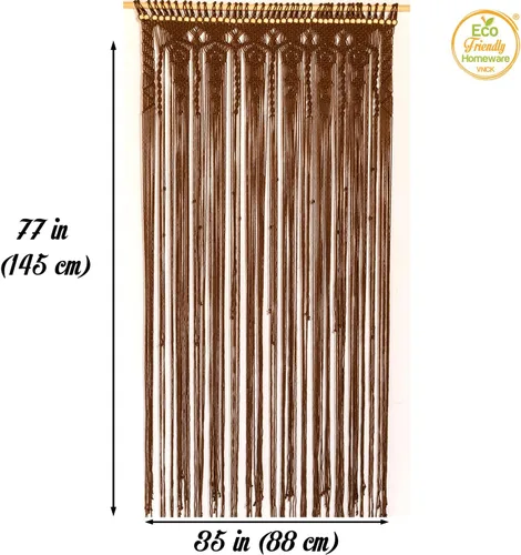 Miniatura 6 de Cortinas y cortinas colgantes de macramé, cortinas largas para sala de estar, cortina con borlas para puerta, cortina de cuentas para puertas