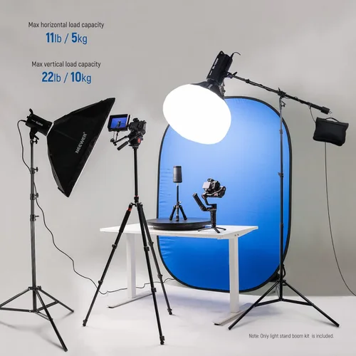 Miniatura 9 de NEEWER Soporte de luz de aluminio acolchado de aire, soporte de fotografía ajustable de 9.8 pies con brazo de pluma, contrapeso, bolsa de arena