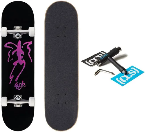 Miniatura 14 de [CCS] Patineta completa Madera de arce Grado profesional Totalmente montado con herramienta de patinaje y calcomanías Adultos, niños