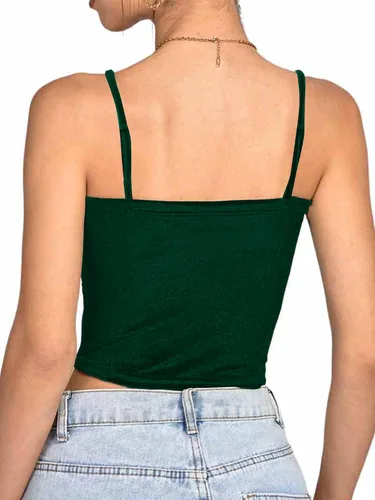 Miniatura 2 de Vrtige Camiseta corta sin mangas con tirantes delgados de terciopelo para mujer