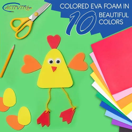 Miniatura 5 de ACTIVITYYA - Hojas de espuma EVA rosa, 9 x 12 pulgadas, papel de espuma artesanal de 0.079 in de grosor para artes y manualidades, 10 hojas