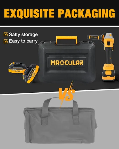 Miniatura 7 de Amoladora angular inalámbrica de 4-1/2 pulgadas a 5 pulgadas, herramienta de amoladora de batería de 2 x 4.0 AH, amoladora eléctrica sin escobillas