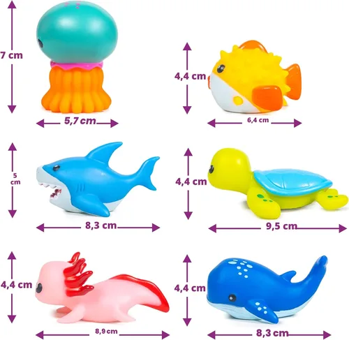 Miniatura 9 de Tub Works® Under the Sea™ Light Up Bath Toys, 6 Pack Water-Activated Light Up Toys Flash & Change Color Easy-Grip Baby & Toddler Bath Toys