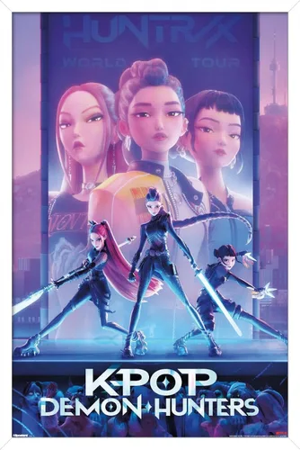 Miniatura 14 de Netflix KPop Demon Hunters (2025) - Póster de pared de una hoja, 22.4 pulgadas de largo x 14.7 pulgadas de ancho, versión enmarcada de madera