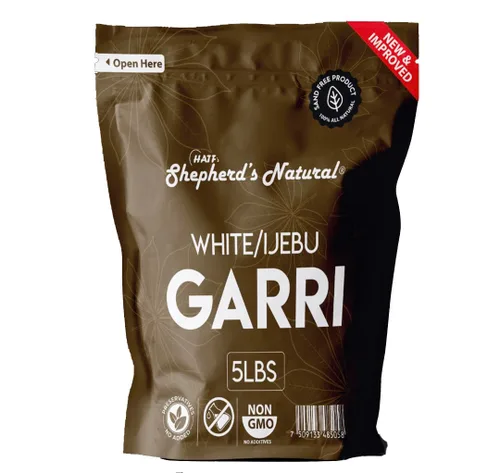 Ijebu Garri/Gari Bolsa de 5 libras / 80 onzas por HATF's Shepherd's Natural, 100% natural - Sin arena - Sabor auténtico - para EBA - Sin