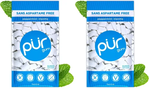 Miniatura 36 de PUR Gum Chicle sin aspartamo 100% xilitol Chicle natural con sabor a menta fresca, 55 piezas (paquete de 1)