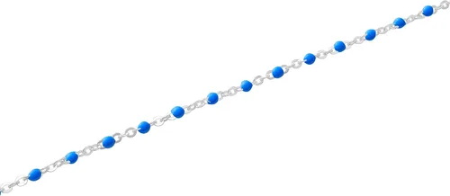Miniatura 2 de Enamel Bead Bracelet Set in Sterling Silver with 18K Gold Plating or Sterling Silver, Bracelet with 7.5" Anchor Chain, Lobster Lock Clasp, Luxury
