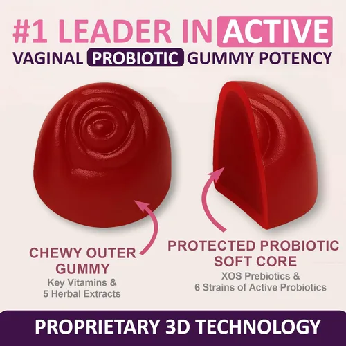 Miniatura 8 de Flora - Probióticos vaginales para mujeres, gomitas de equilibrio de pH con prebióticos, 8 mil millones de probióticos, 5 extractos de palma enana
