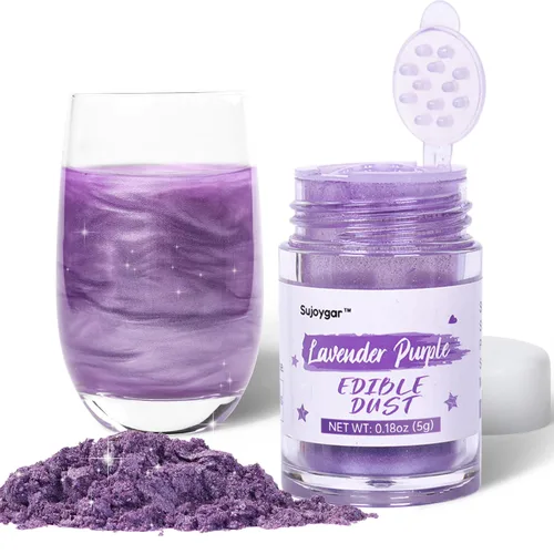 Miniatura 19 de Purpurina comestible oscura púrpura para cócteles, Sujoygar 4g Polvo de brillo comestible de grado alimenticio para Halloween, purpurina en polvo