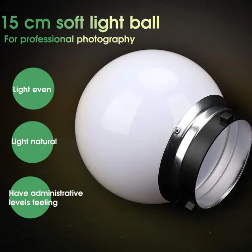 Miniatura 3 de Bola de luz suave para montaje, accesorio de fotografía de 5.9 in, pantalla de flash para iluminación de estudio retrato