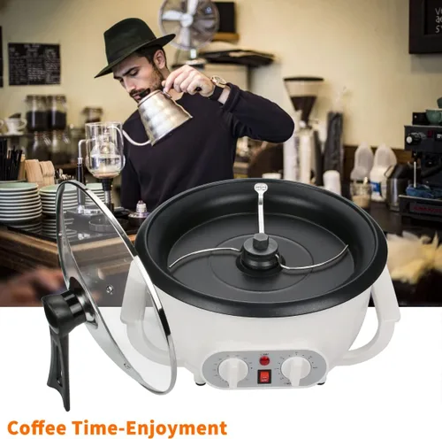 Miniatura 6 de Tostador de café mejorado para uso doméstico, tostador de granos de café eléctrico de 110 V con temporizador, tostadora de 1200 W, tostadora de café
