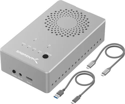 SABRENT Estación de acoplamiento dual USB tipo C sin herramientas para SSD PCIe NVMe M.2 con función de clonación sin conexión (EC-SSD2)