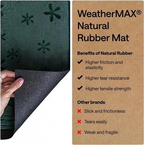 Miniatura 6 de Gorilla Grip - Tapete WeatherMax impermeable, 47 x 35 pulgadas, goma natural, resistente a las manchas y a la decoloración, para interiores