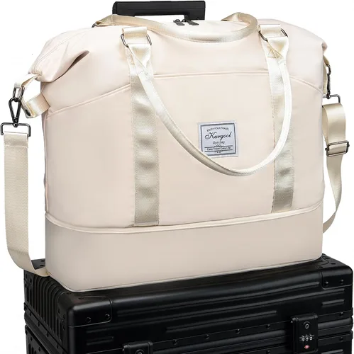 Miniatura 79 de Bolsa de gimnasio con bolsillo húmedo, bolsa de viaje plegable para mujer, bolsa de viaje impermeable para viajes, gimnasio, yoga