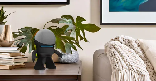 Miniatura 2 de Splin Soporte de mesa compatible con Amazon Alexa Smart Speaker Echo Dot (4ª y 5ª generación) y Apple HomePod Mini, Mr. Bill (negro)