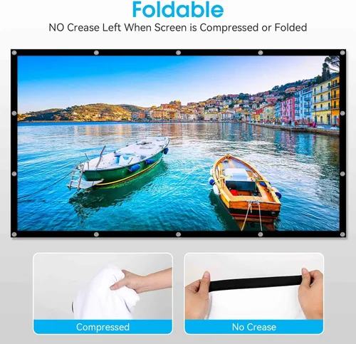 Miniatura 8 de Frocopo Pantallas de Proyección de 100 Pulgadas, Pantalla de Proyección Lavable de Doble Cara para Exteriores, 16:9 Plegable Anti-Arrugas Portátil