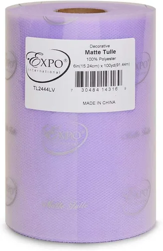 Miniatura 54 de Expo International Tul mate decorativo, rollo/carrete de 6 x 100 yardas, tela de tul de poliéster ligera para tutús, disfraces y decoraciones