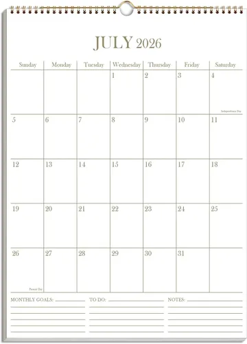 Miniatura 9 de Calendario 2026-2027 – Calendario de Pared de 18 Meses de Enero 2026 - Junio 2027, Planificador de Calendario de Pared Colgante 2026 con Papel