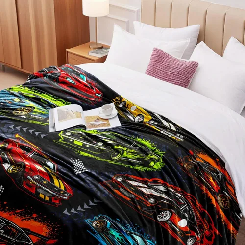 Miniatura 4 de Racing Car Blanket Car Gifts for Boys Kids Soft Cozy Flannel Unique Racing Cars Stuff Throw Blanket Cool Cars Lovers Gifts for Girls Baby Birthday