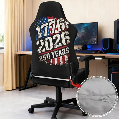 Miniatura 3 de Fundas para silla de videojuegos de 250 aniversario, 4 piezas, cómodas, ergonómicas, para oficina, fundas giratorias de poliéster, decoración