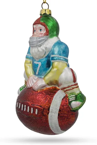 Miniatura 7 de Adorno navideño de cristal de Papá Noel de fútbol