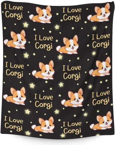 Miniatura 9 de Corgi - Manta de regalo de 40 x 30 pulgadas, bonita manta para niños y niñas, mantas amarillas suaves y peludas para regazo, silla