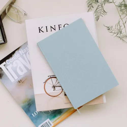 Miniatura 3 de Promptly Journals, Un diario de viaje completo desde el embarque hasta la exploración (azul en polvo, cuero sintético) Diario de vacaciones Diario