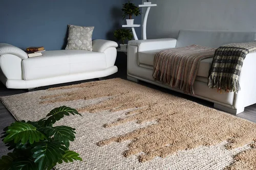 Miniatura 2 de Alfombra hecha a mano de lana dorada, fibra natural viscosa de fácil mantenimiento, alfombra para sala de estar, cama, habitación familiar, pisos
