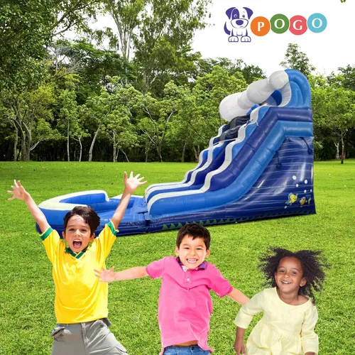 Miniatura 6 de Crossover Tobogán acuático inflable para niños con piscina extraíble, 25.5 x 9 x 15 pies, tobogán acuático de fiesta en el patio trasero, incluye