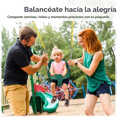 Miniatura 4 de DECORLIFE Columpio para niños pequeños, columpio para bebés al aire libre – Juego de columpio de cubo completo de respaldo alto, capacidad de 330