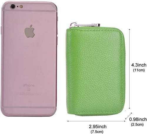 Miniatura 4 de EASTNIGHTS Cartera de cuero genuino para tarjetas de crédito RFID con cremallera