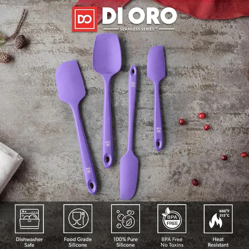 Miniatura 3 de Juego de espátulas de silicona DI ORO - Espátulas de cocina de goma para hornear, cocinar y mezclar - Espátulas rallador de silicona resistentes al