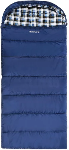 Miniatura 15 de REDCAMP Saco de dormir de franela para adultos, cómodos sacos de dormir de algodón para campamento, mochileros, senderismo, con capucha desmontable