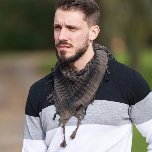 Miniatura 52 de LOVARZI Shemagh Cottons Arab Keffiyeh - Bufanda militar táctica para cabeza y cuello