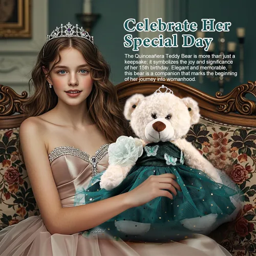 Miniatura 4 de Muñeca de quinceañera con vestido, decoración de quinceañera, regalos de decoración de quinceañera, OSO de peluche para 15 años con vestido, centro