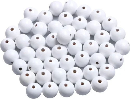 Miniatura 44 de 1000 cuentas de madera negras de 0.236 pulgadas a granel, cuentas espaciadoras sueltas de madera para manualidades hechas a mano, agujero de 0.079