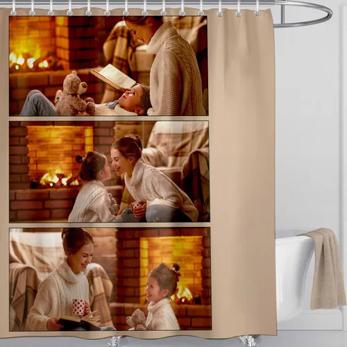 Miniatura 29 de Cortina de ducha personalizada, cortinas de ducha con foto personalizada, cortina de ducha personalizada de 60 x 72 pulgadas, añade tu propia Imagen