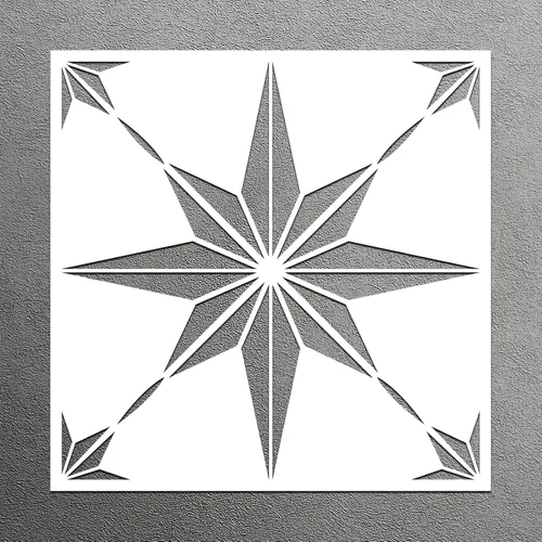 Miniatura 7 de Plantilla de piso de estrella, plantilla de pared, plantilla de azulejos, plantillas de piso para pintar pisos de 12 x 12, plantilla de pared