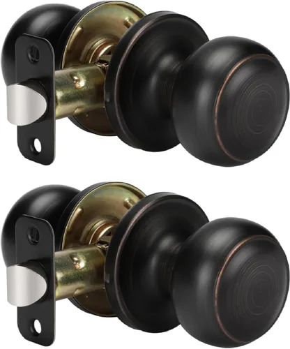 Miniatura 10 de Goldenwarm - Perillas interiores de puerta de bronce aceitado, perillas para puerta de dormitorio, pomo de puerta de bronce con privacidad, perilla