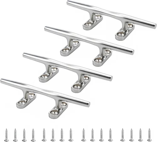 MIZUGIWA Tacos de acero inoxidable de 4 pulgadas, 5 pulgadas, 6 pulgadas, 8 pulgadas, base abierta con cierres para muelles de lanchas, cubiertas,