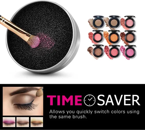 Miniatura 2 de Luxspire Limpiador de brochas de maquillaje, removedor de esponja de lavado rápido, color de cepillo de maquillaje, herramienta limpiadora