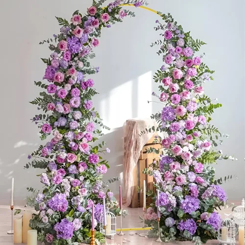 Miniatura 4 de Fomcet Soporte de Telón de Fondo de Arco de Boda de Metal Dorado de 2x1 Metros, Marco de Globo con Arco para Ceremonia, Cumpleaños, Fiesta