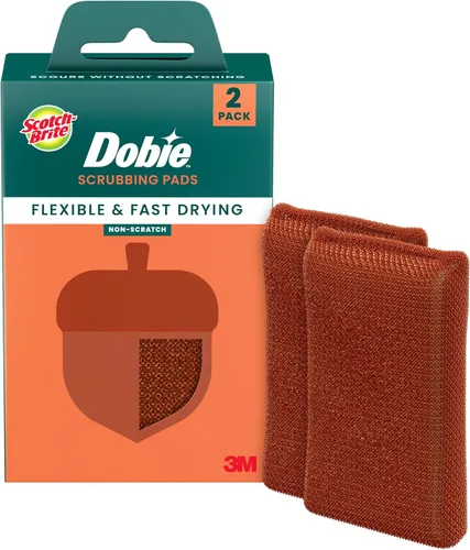 Scotch-Brite Harvest Dobie - Estropajos de cocina antiarañazos para limpieza de platos, electrodomésticos y baños, esponja de cobre con forma de